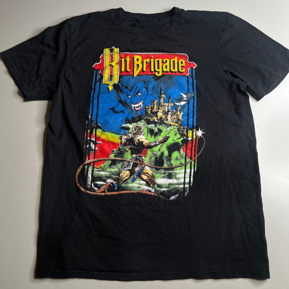 Bit Brigade Castlevania Graphic T-Shirt Black Short Sleeve Mens Small Retro Game